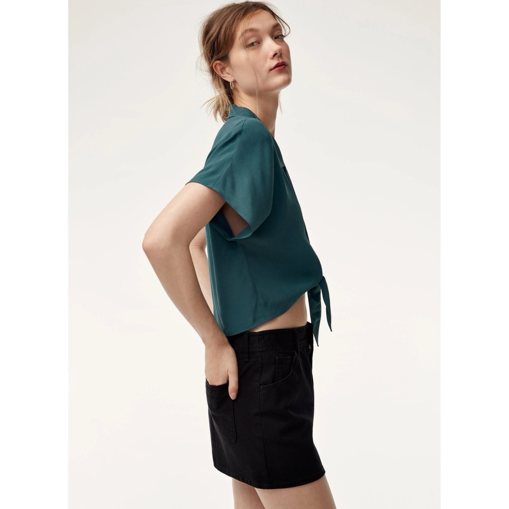 ARITZIA WILFRED FREE Black Denim Jean Mini Skirt - Picture 2 of 7